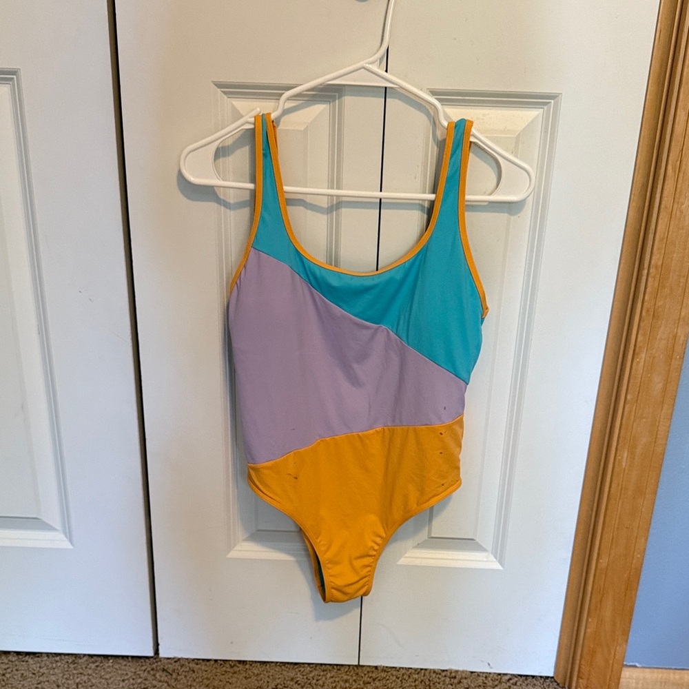 Roxy Multicolor Swimsuit in Yellow, Purple, and Blue